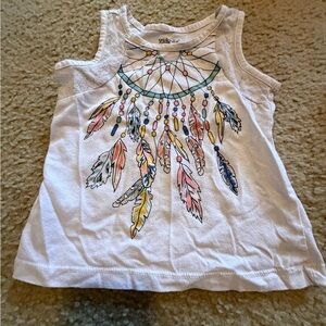 Kidgets White Tank Top with Colorful Dreamcatcher
